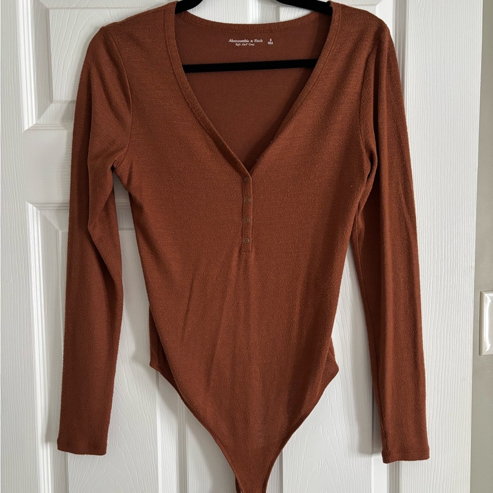Abercrombie & Fitch Rust Long Sleeve Bodysuit
